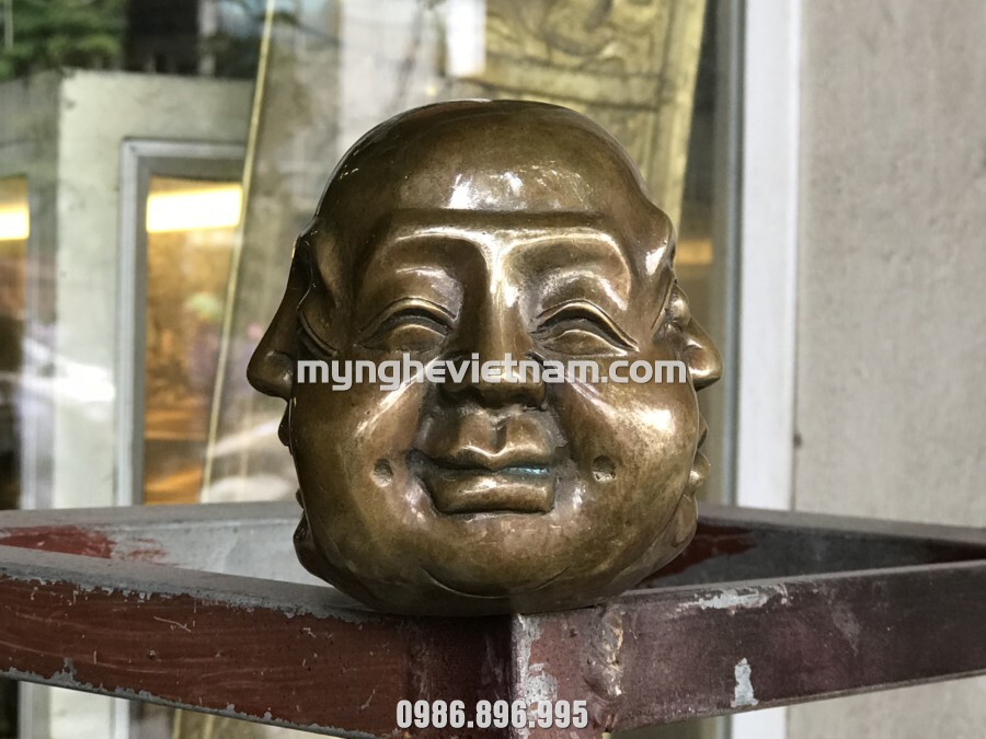 tượng bốn mặt hỉ nộ ai lạc đúc bằng đồng để bàn làm việc