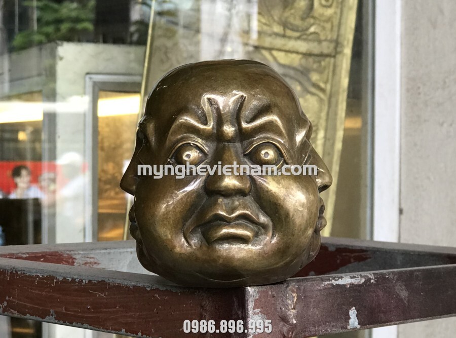 tượng bốn mặt hỉ nộ ai lạc đúc bằng đồng để bàn làm việc