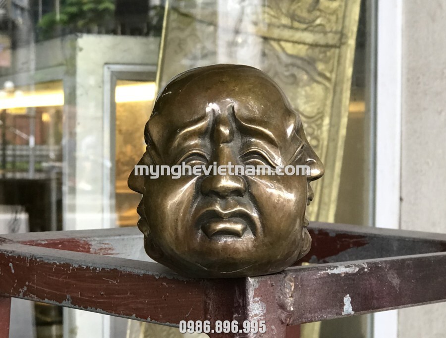 tượng bốn mặt hỉ nộ ai lạc đúc bằng đồng để bàn làm việc