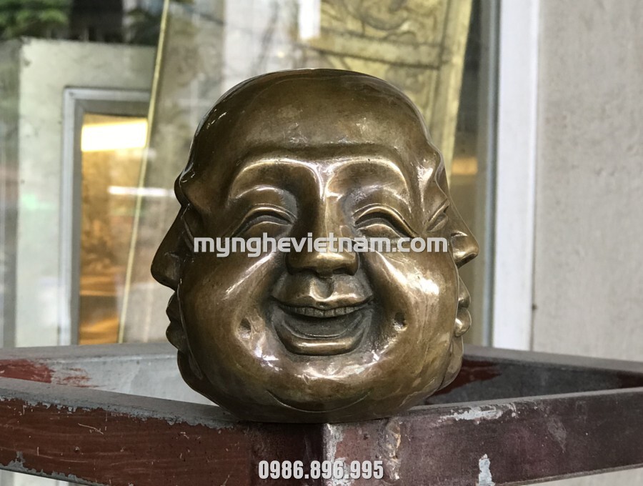 tượng bốn mặt hỉ nộ ai lạc đúc bằng đồng để bàn làm việc